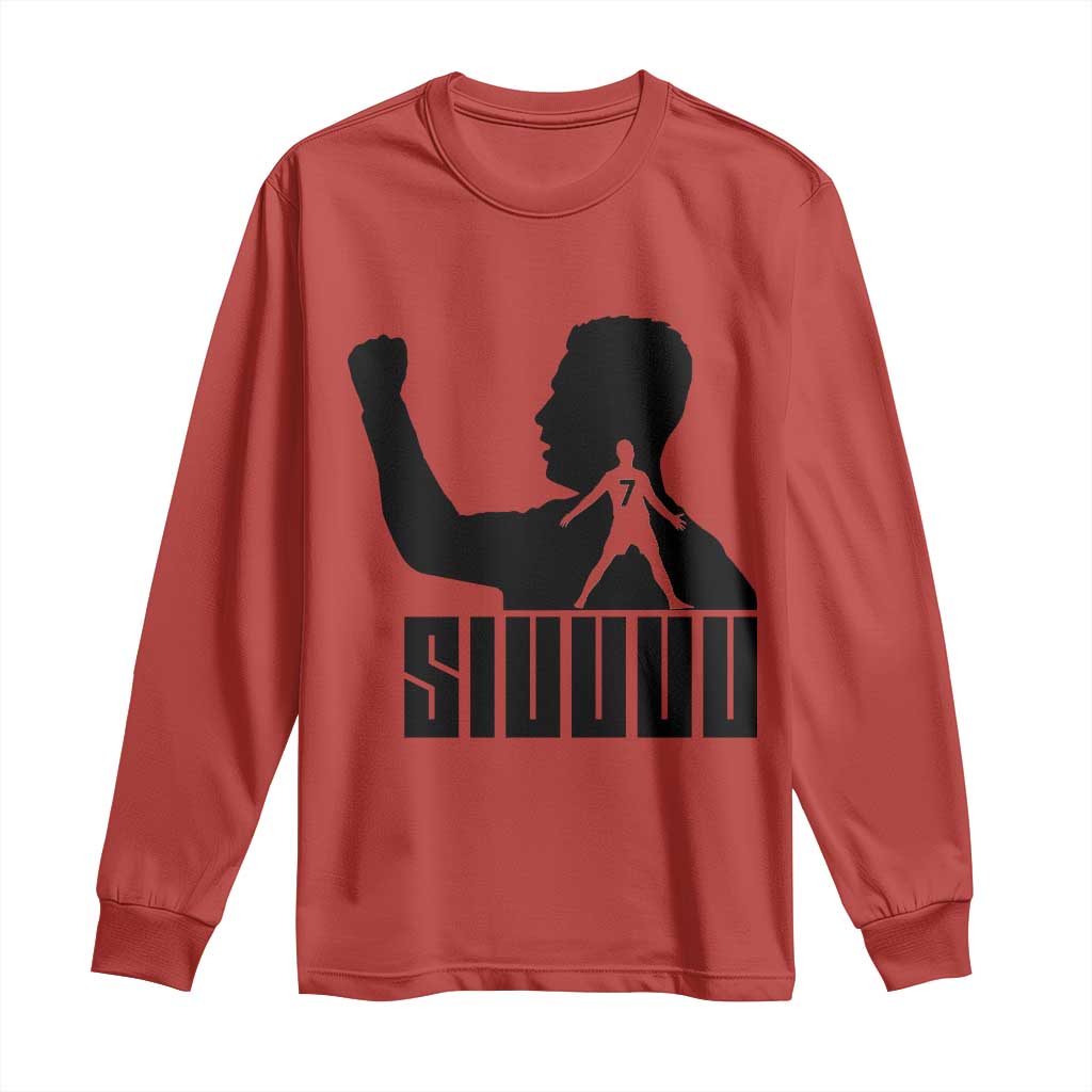 Siuuuu Number Seven Soccer Celebration Long Sleeve Shirt Funny Sport Lovers Gift TS12 Red Print Your Wear