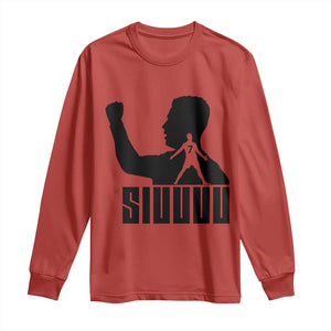 Siuuuu Number Seven Soccer Celebration Long Sleeve Shirt Funny Sport Lovers Gift TS12 Red Print Your Wear