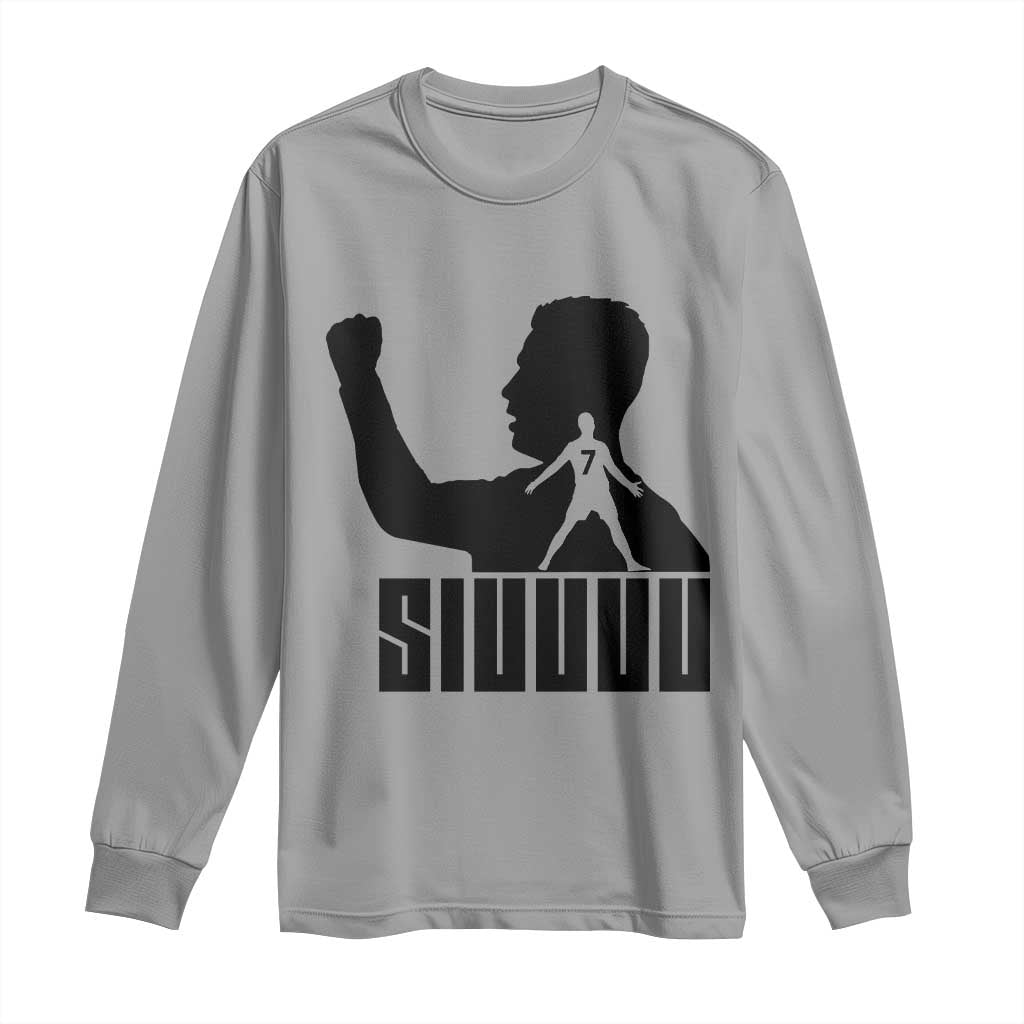Siuuuu Number Seven Soccer Celebration Long Sleeve Shirt Funny Sport Lovers Gift TS12 Sport Gray Print Your Wear