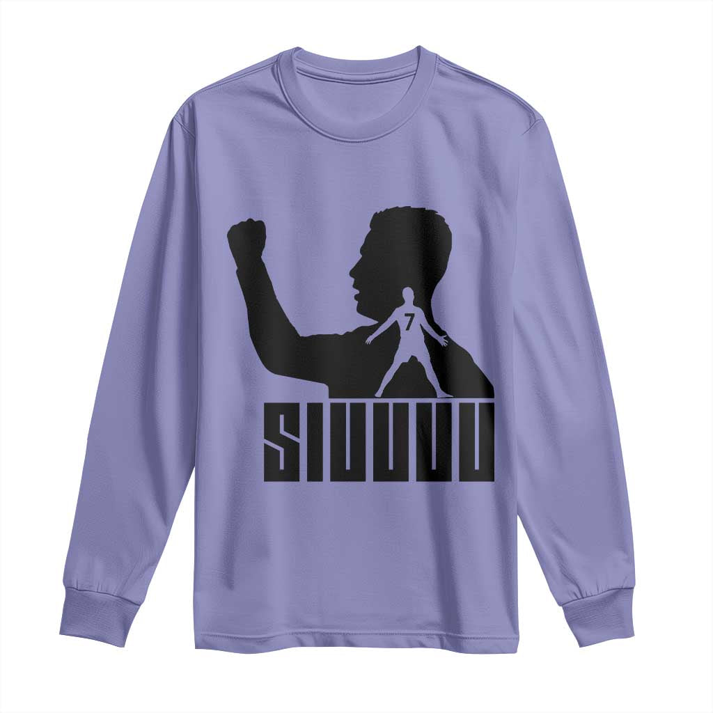 Siuuuu Number Seven Soccer Celebration Long Sleeve Shirt Funny Sport Lovers Gift TS12 Violet Print Your Wear