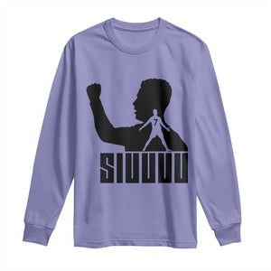 Siuuuu Number Seven Soccer Celebration Long Sleeve Shirt Funny Sport Lovers Gift TS12 Violet Print Your Wear
