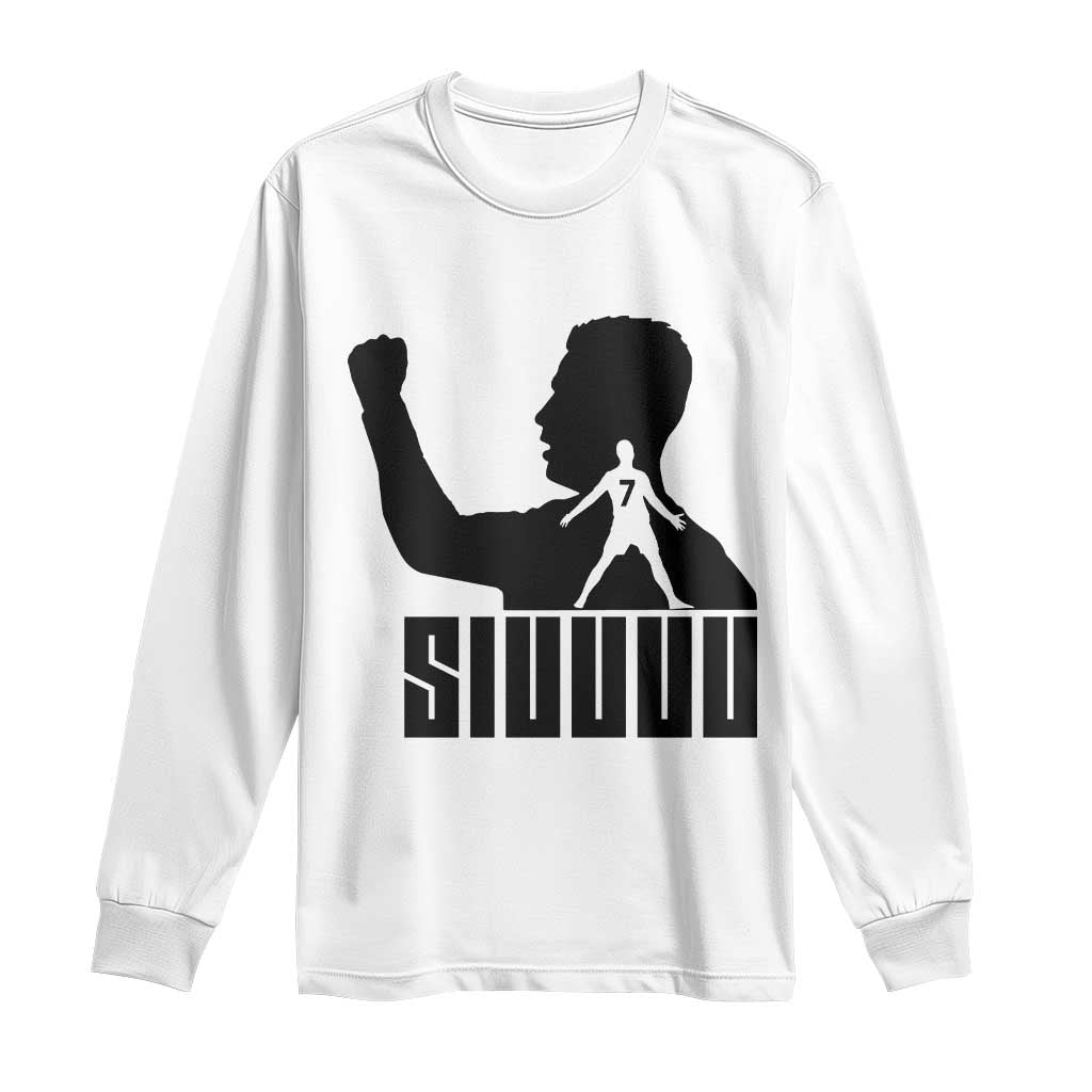 Siuuuu Number Seven Soccer Celebration Long Sleeve Shirt Funny Sport Lovers Gift TS12 White Print Your Wear