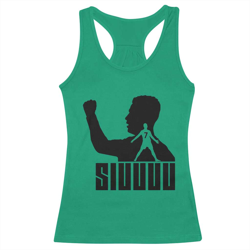 Siuuuu Number Seven Soccer Celebration Racerback Tank Top Funny Sport Lovers Gift TS12 Irish Green Print Your Wear