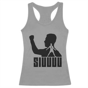 Siuuuu Number Seven Soccer Celebration Racerback Tank Top Funny Sport Lovers Gift TS12 Sport Gray Print Your Wear