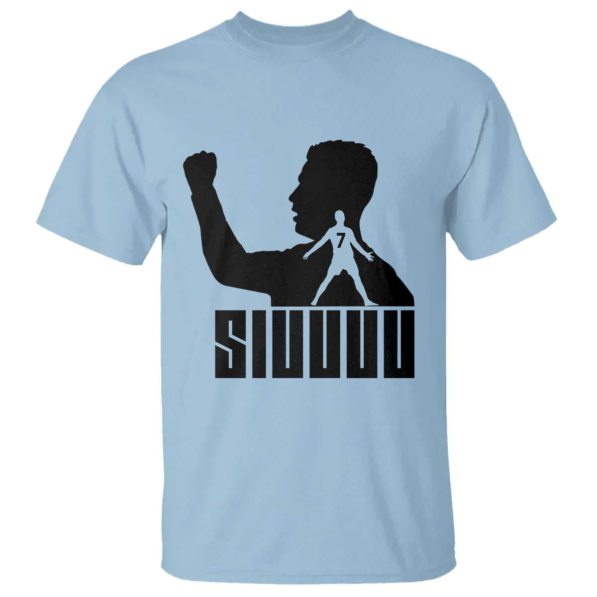Siuuuu Number Seven Soccer Celebration T Shirt Funny Sport Lovers Gift TS12 Light Blue Print Your Wear