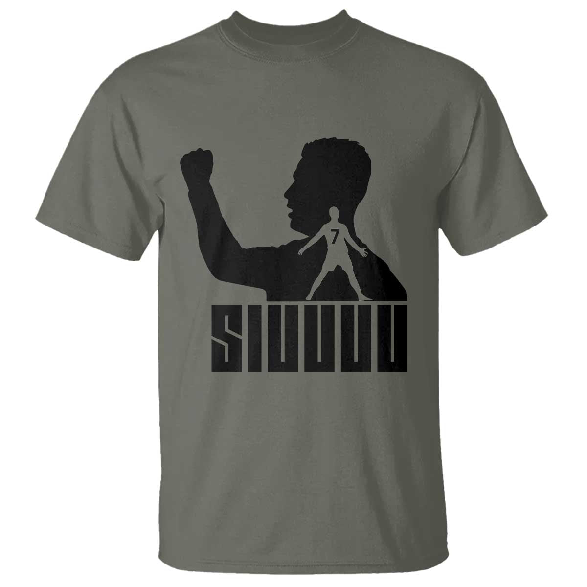 Siuuuu Number Seven Soccer Celebration T Shirt Funny Sport Lovers Gift TS12 Military Green Print Your Wear