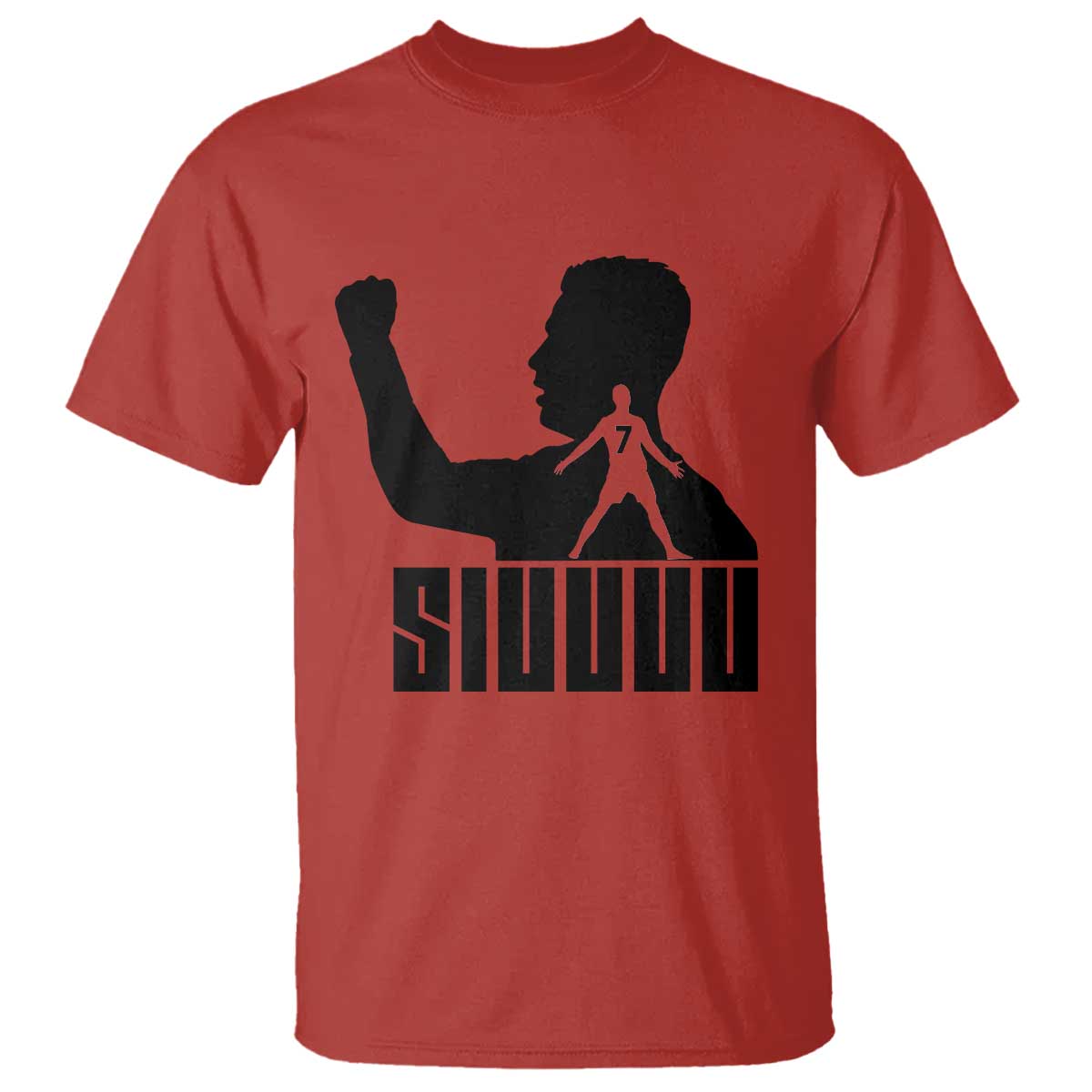 Siuuuu Number Seven Soccer Celebration T Shirt Funny Sport Lovers Gift TS12 Red Print Your Wear