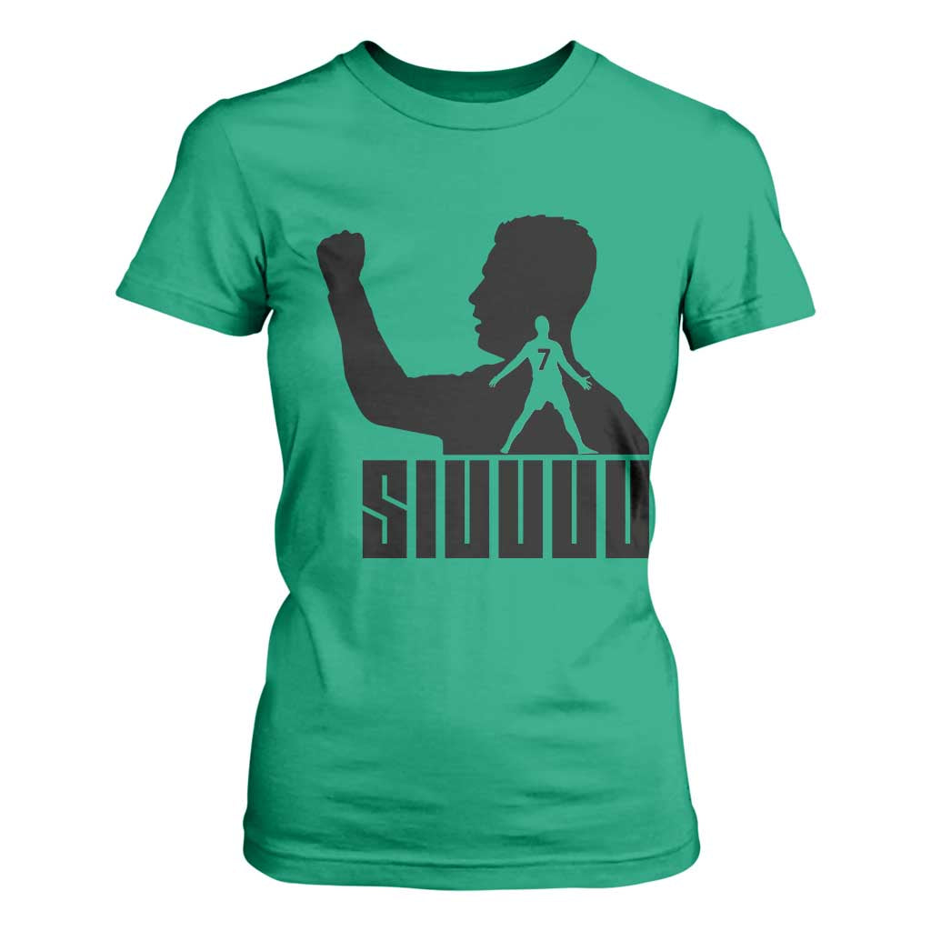 Siuuuu Number Seven Soccer Celebration T Shirt For Women Funny Sport Lovers Gift TS12 Irish Green Print Your Wear