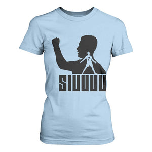 Siuuuu Number Seven Soccer Celebration T Shirt For Women Funny Sport Lovers Gift TS12 Light Blue Print Your Wear