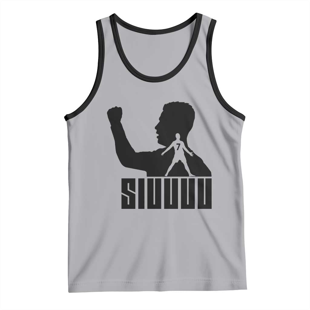 Siuuuu Number Seven Soccer Celebration Tank Top Funny Sport Lovers Gift TS12 Athletic Heather Black Print Your Wear