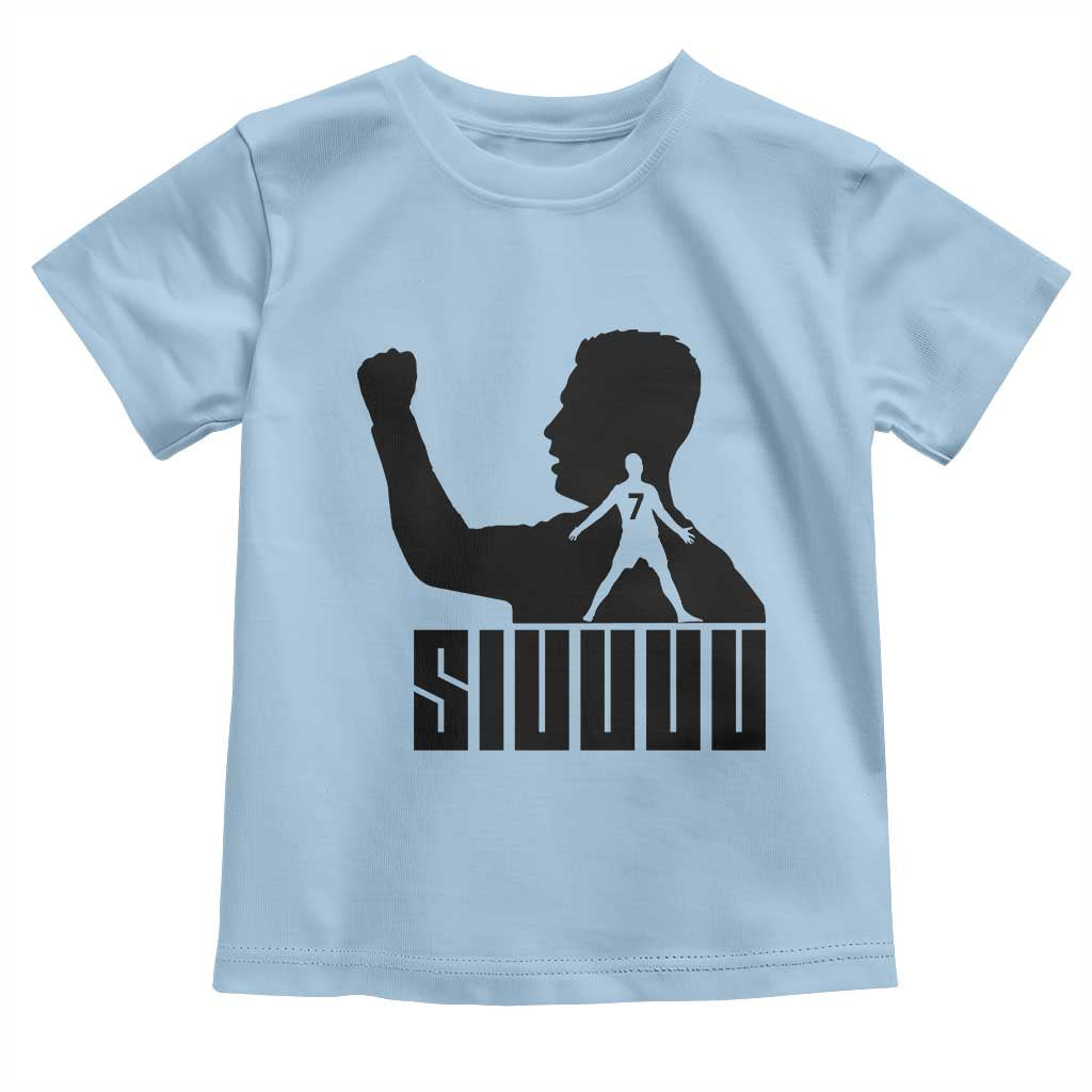 Siuuuu Number Seven Soccer Celebration Toddler T Shirt Funny Sport Lovers Gift TS12 Light Blue Print Your Wear