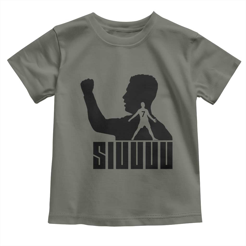 Siuuuu Number Seven Soccer Celebration Toddler T Shirt Funny Sport Lovers Gift TS12 Military Green Print Your Wear