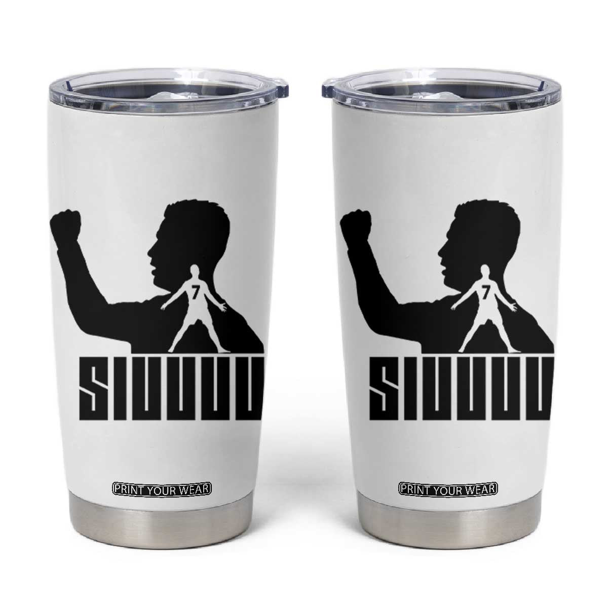 Siuuuu Number Seven Soccer Celebration Tumbler Cup Funny Sport Lovers Gift TS12 White Print Your Wear