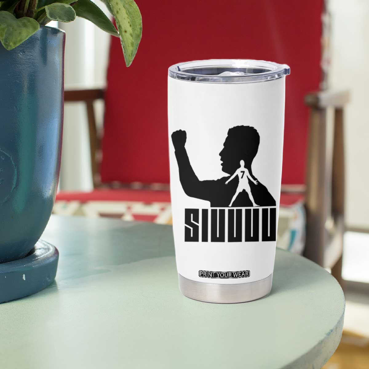 Siuuuu Number Seven Soccer Celebration Tumbler Cup Funny Sport Lovers Gift TS12 Print Your Wear