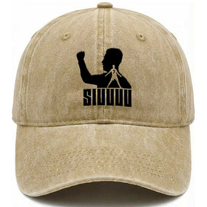 Siuuuu Number Seven Soccer Celebration Washed Cotton Baseball Cap Funny Sport Lovers Gift TS12 Print Your Wear