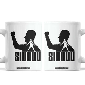Siuuuu Number Seven Soccer Celebration Coffee Mug Funny Sport Lovers Gift TS12 White Print Your Wear