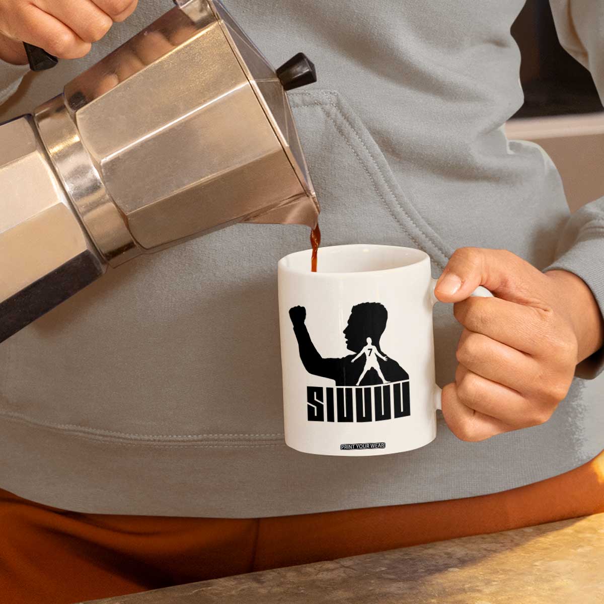 Siuuuu Number Seven Soccer Celebration Coffee Mug Funny Sport Lovers Gift TS12 Print Your Wear
