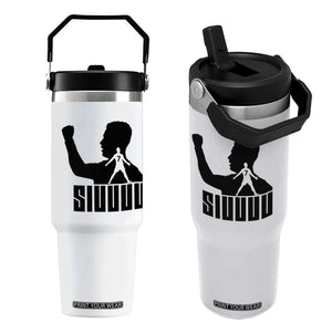 Siuuuu Number Seven Soccer Celebration Flip Straw Tumbler Funny Sport Lovers Gift TS12 One Size: 30 oz White Print Your Wear