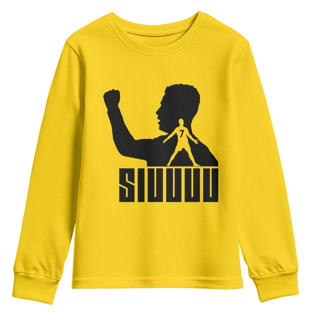 Siuuuu Number Seven Soccer Celebration Youth Sweatshirt Funny Sport Lovers Gift TS12 Daisy Print Your Wear