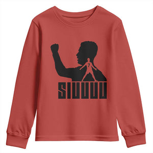 Siuuuu Number Seven Soccer Celebration Youth Sweatshirt Funny Sport Lovers Gift TS12 Red Print Your Wear