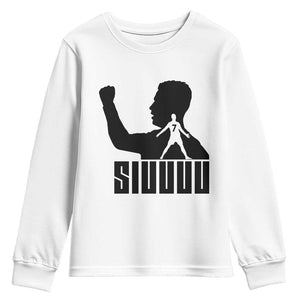 Siuuuu Number Seven Soccer Celebration Youth Sweatshirt Funny Sport Lovers Gift TS12 White Print Your Wear