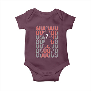 Siuuuu Soccer Celebration Baby Onesie Gift For Fans TS12 Maroon Print Your Wear