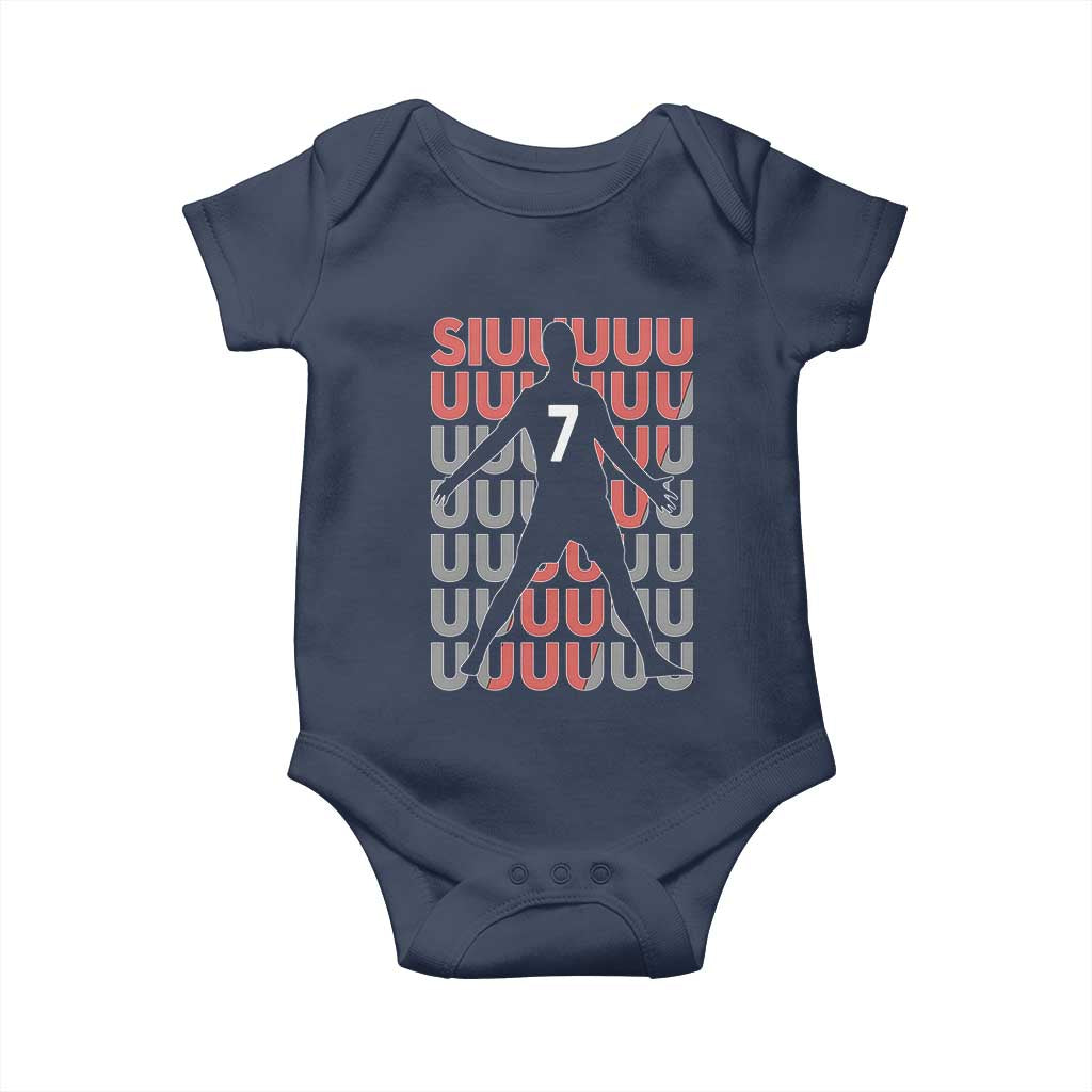 Siuuuu Soccer Celebration Baby Onesie Gift For Fans TS12 Navy Print Your Wear