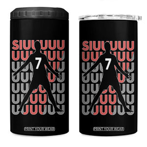 Siuuuu Soccer Celebration 4 in 1 Can Cooler Tumbler Gift For Fans TS12 One Size: 16 oz Black Print Your Wear