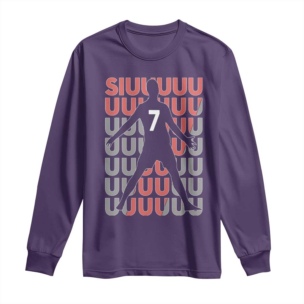 Siuuuu Soccer Celebration Long Sleeve Shirt Gift For Fans TS12 Purple Print Your Wear