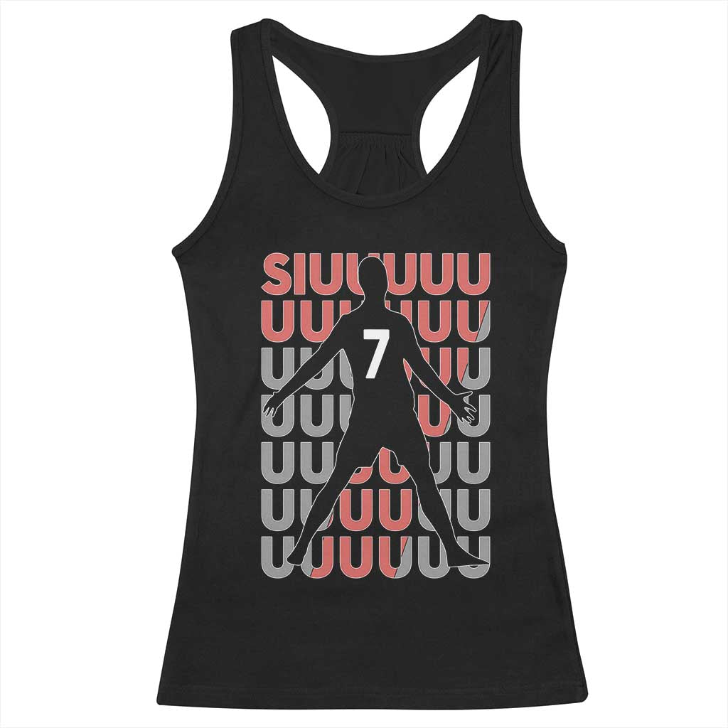 Siuuuu Soccer Celebration Racerback Tank Top Gift For Fans TS12 Black Print Your Wear