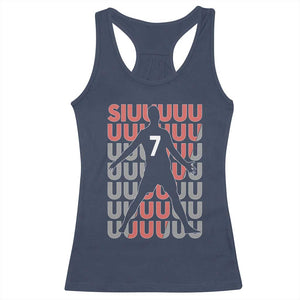 Siuuuu Soccer Celebration Racerback Tank Top Gift For Fans TS12 Navy Print Your Wear