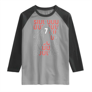 Siuuuu Soccer Celebration Raglan Shirt Gift For Fans TS12 Sport Gray Black Print Your Wear