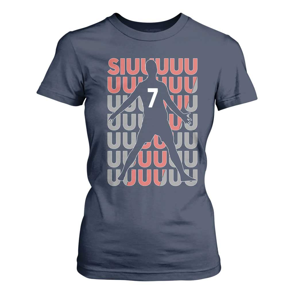Siuuuu Soccer Celebration T Shirt For Women Gift For Fans TS12 Navy Print Your Wear