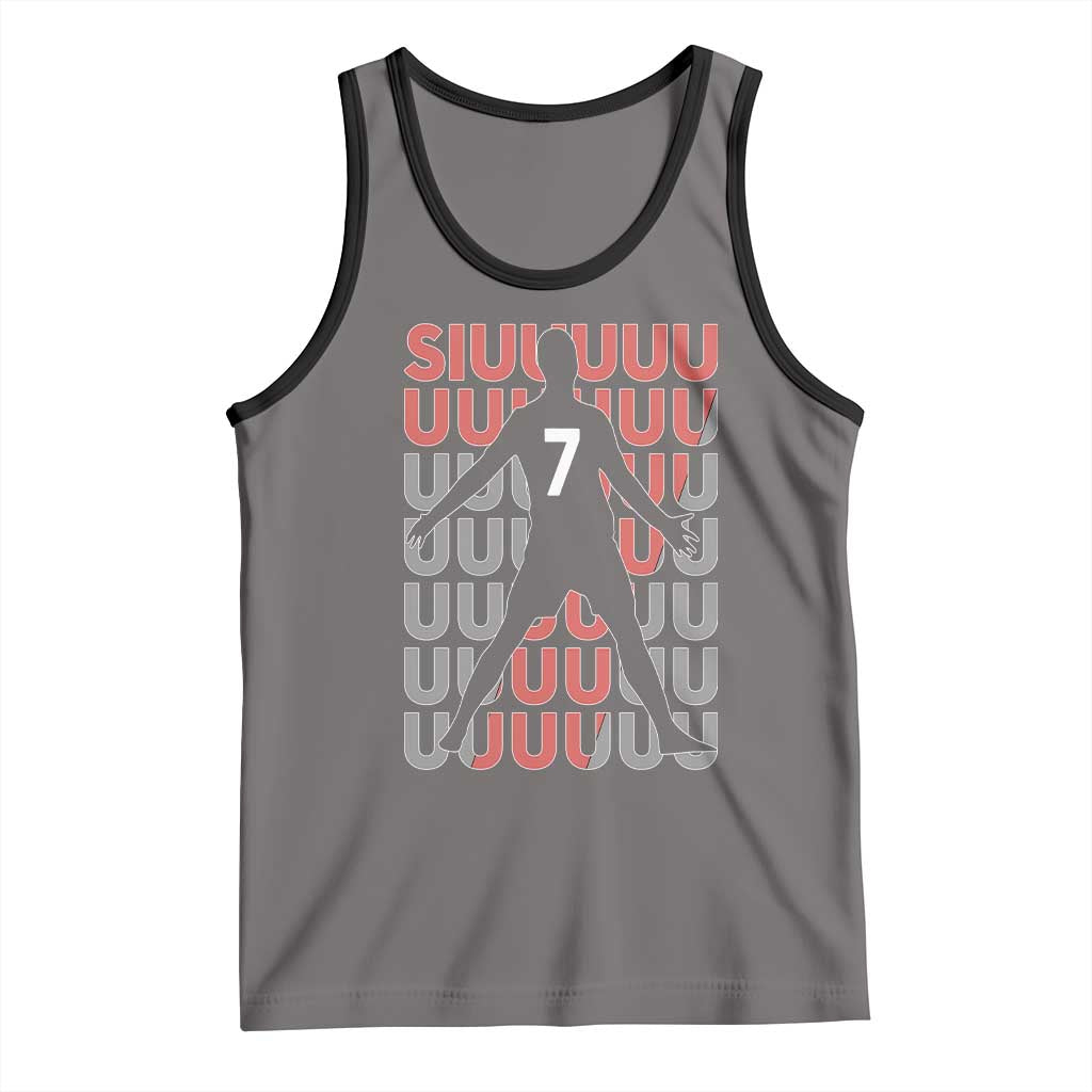 Siuuuu Soccer Celebration Tank Top Gift For Fans TS12 Deep Heather Black Print Your Wear