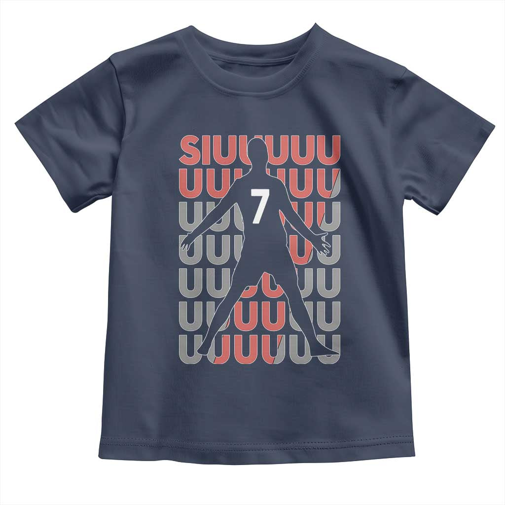 Siuuuu Soccer Celebration Toddler T Shirt Gift For Fans TS12 Navy Print Your Wear