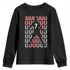 Siuuuu Soccer Celebration Youth Sweatshirt Gift For Fans TS12 Black Print Your Wear
