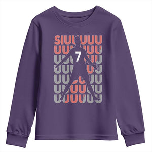 Siuuuu Soccer Celebration Youth Sweatshirt Gift For Fans TS12 Purple Print Your Wear