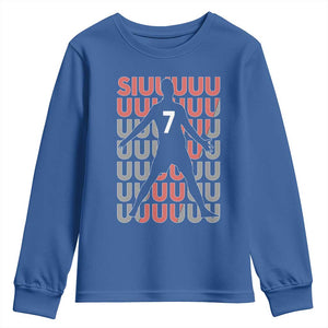 Siuuuu Soccer Celebration Youth Sweatshirt Gift For Fans TS12 Royal Blue Print Your Wear