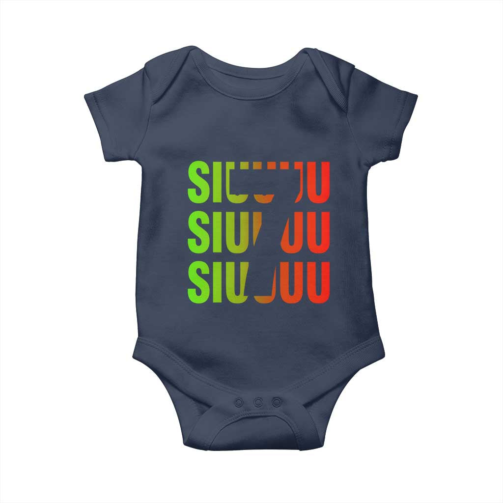 Siuuuu Soccer Celebration Baby Onesie Gift For Soccer Lovers TS12 Navy Print Your Wear