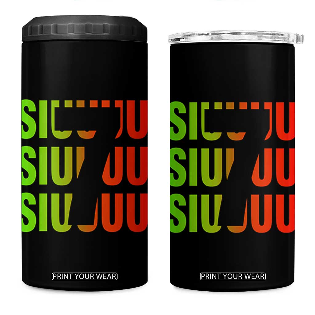 Siuuuu Soccer Celebration 4 in 1 Can Cooler Tumbler Gift For Soccer Lovers TS12 One Size: 16 oz Black Print Your Wear
