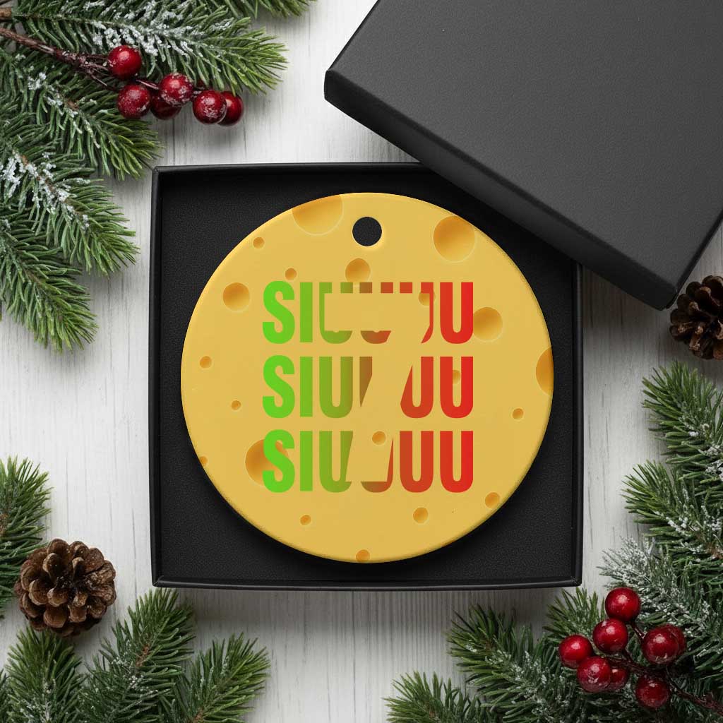 Siuuuu Soccer Celebration Ceramic Ornament Gift For Soccer Lovers TS12 1pc Yellow Cheese Print Your Wear