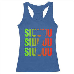 Siuuuu Soccer Celebration Racerback Tank Top Gift For Soccer Lovers TS12 Royal Blue Print Your Wear