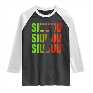 Siuuuu Soccer Celebration Raglan Shirt Gift For Soccer Lovers TS12 Black White Print Your Wear