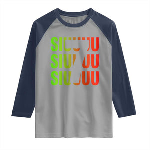 Siuuuu Soccer Celebration Raglan Shirt Gift For Soccer Lovers TS12 Sport Gray Navy Print Your Wear