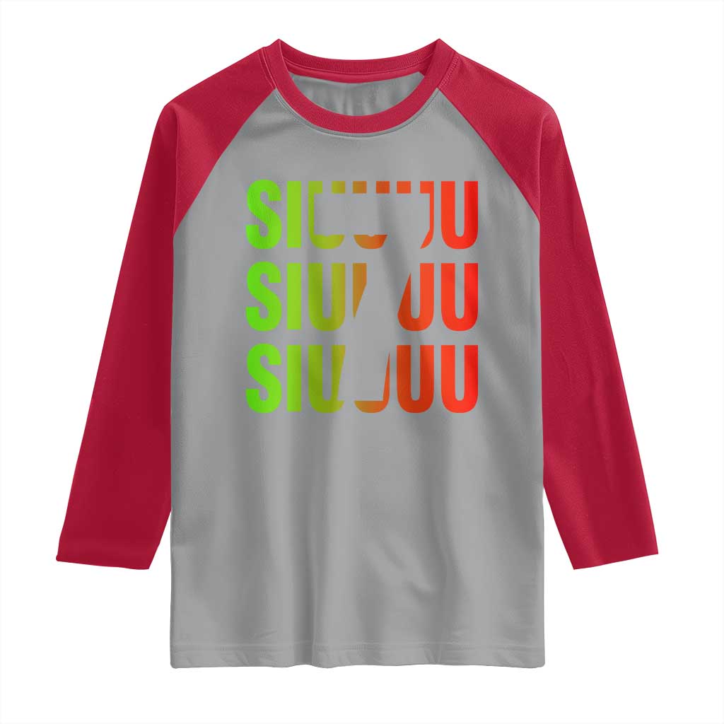Siuuuu Soccer Celebration Raglan Shirt Gift For Soccer Lovers TS12 Sport Gray Red Print Your Wear