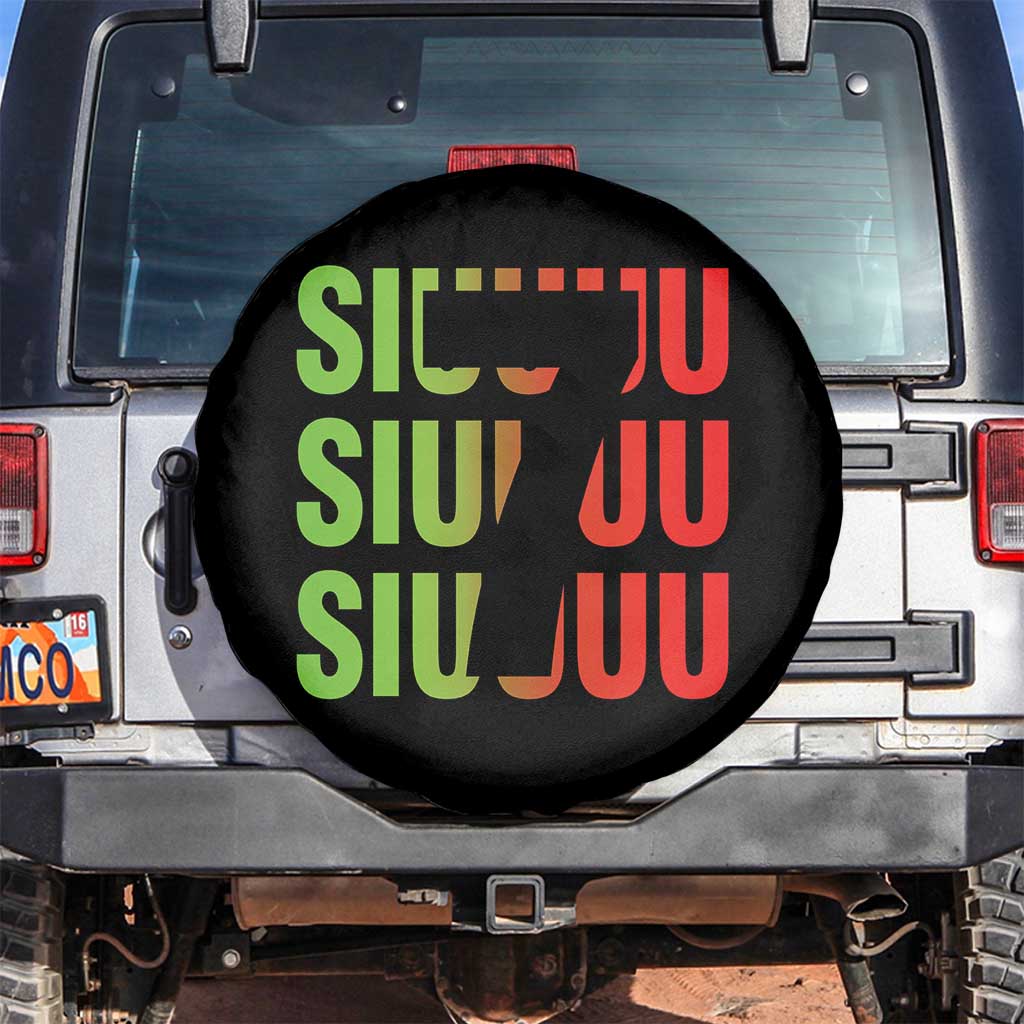 Siuuuu Soccer Celebration Spare Tire Cover Gift For Soccer Lovers TS12 No hole Black Print Your Wear