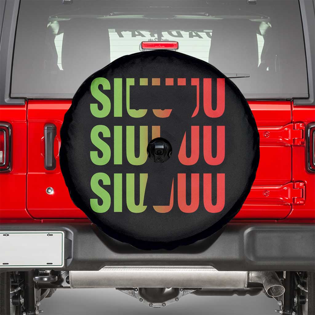 Siuuuu Soccer Celebration Spare Tire Cover Gift For Soccer Lovers TS12 Black Print Your Wear