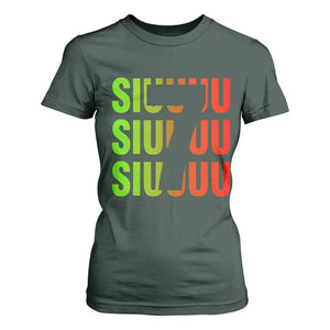 Siuuuu Soccer Celebration T Shirt For Women Gift For Soccer Lovers TS12 Dark Forest Green Print Your Wear