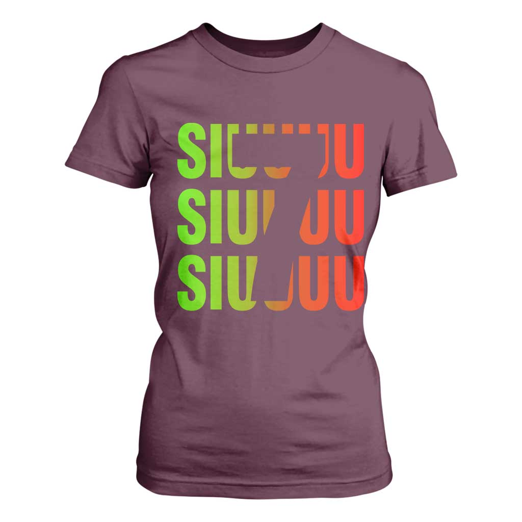 Siuuuu Soccer Celebration T Shirt For Women Gift For Soccer Lovers TS12 Maroon Print Your Wear