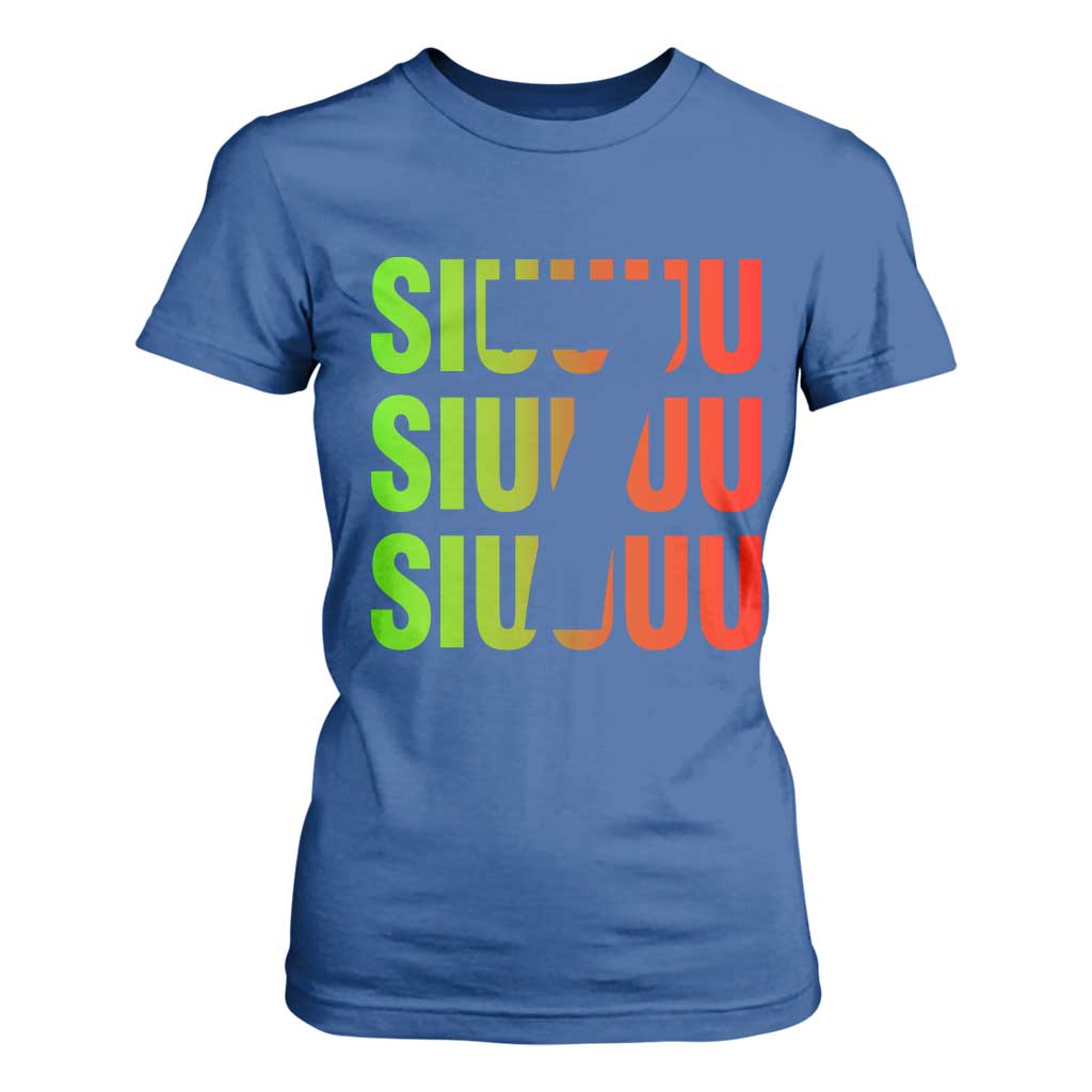 Siuuuu Soccer Celebration T Shirt For Women Gift For Soccer Lovers TS12 Royal Blue Print Your Wear